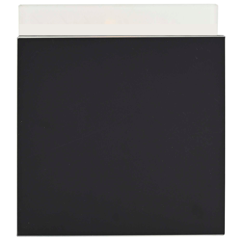 Square matte black storage box with a light top panel