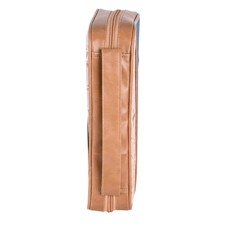 Bible case bandana in tan with front strap and zipper seams
