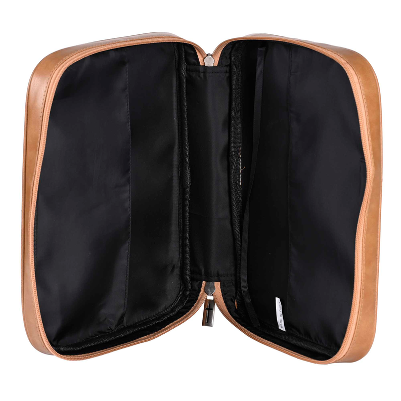 Bible case bandana open to show black interior panels and central zipper