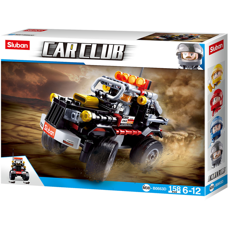 Car Club off-road brick kit box showing black truck with orange engine lights