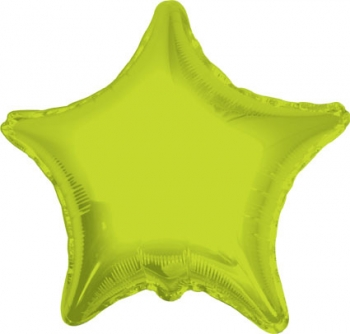Pastel green star-shaped mylar balloon with crimped metallic edges