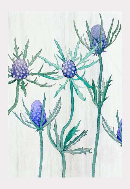 Art Print - Purple Thistle on Snow / Large - Home Decor
