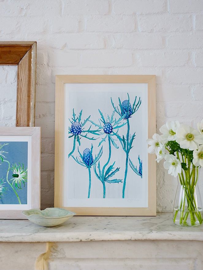 Art Print - Purple Thistle on Snow / Large - Home Decor