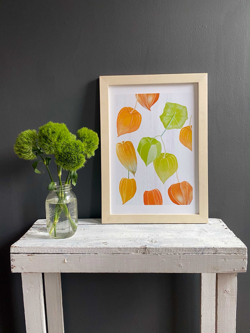 Art Print - Chinese Lanterns on Snow / Large - Home Decor