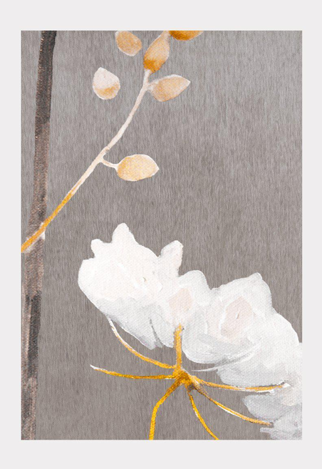 Art Print - Big White Flower on Medium Grey / Small - Home Decor