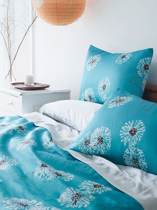 Duvet Cover - Dandelions on Aqua / King - Home Decor