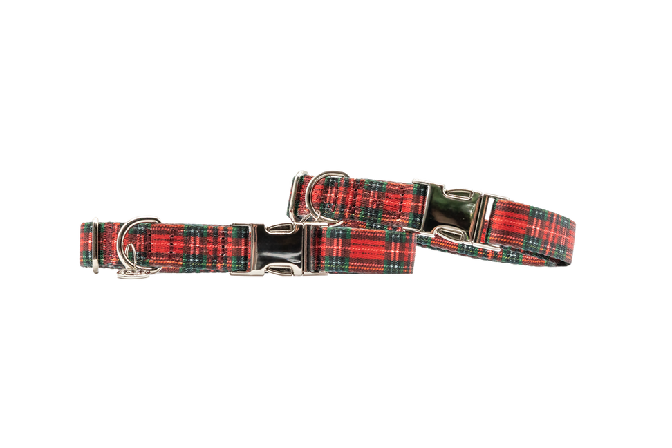Adjustable Collar - Red Plaid / 1 / Small - Pet Supplies