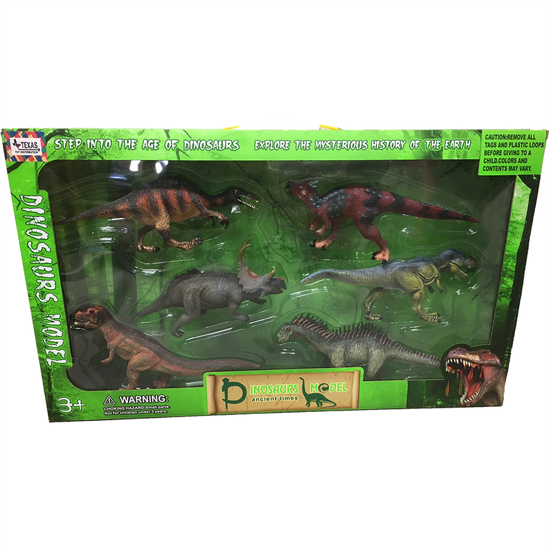 Dinosaurs Window Box Set of 6 Dinosaur Painted Figurines - Toys