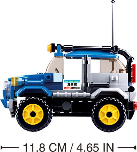Car Club-Off-Road Building Brick Kit, Blue (146 Pcs) - Toys