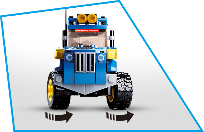 Car Club-Off-Road Building Brick Kit, Blue (146 Pcs) - Toys