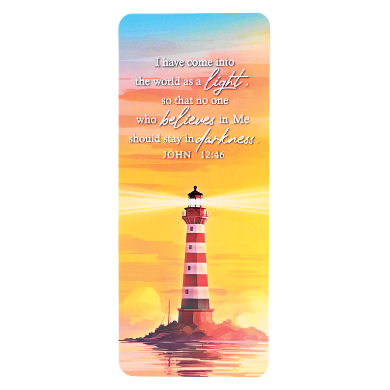 Bookcard Lighthouse John 12:46 - Religious Jewelry