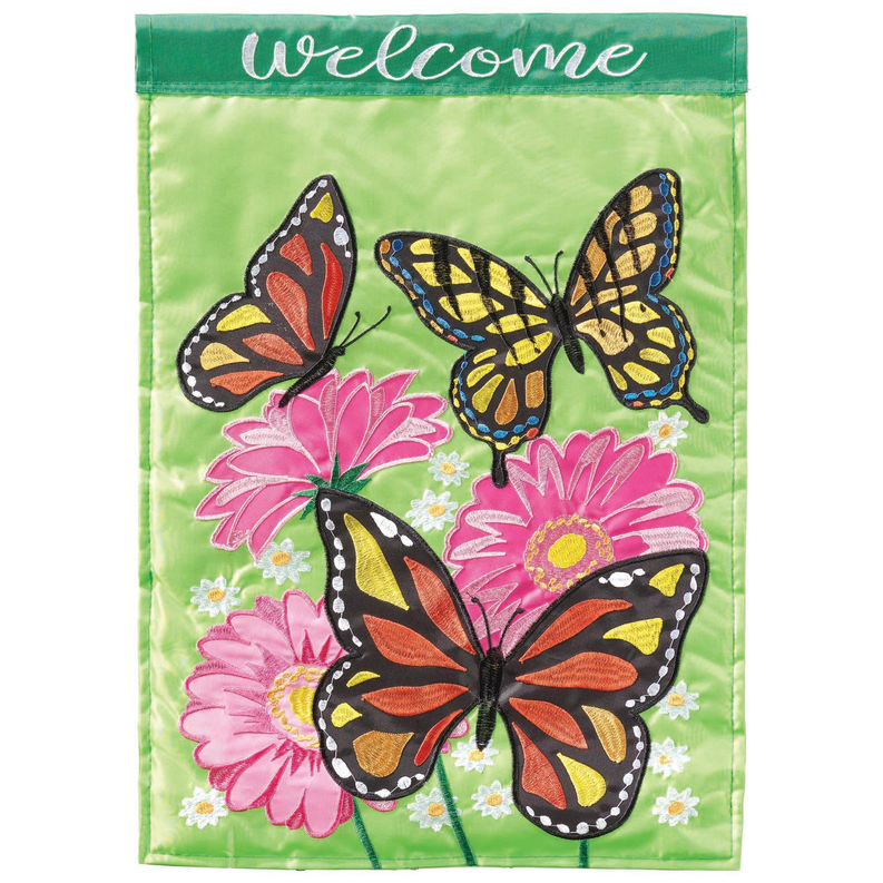 Butterflies And Flowers Poly - Home Decor