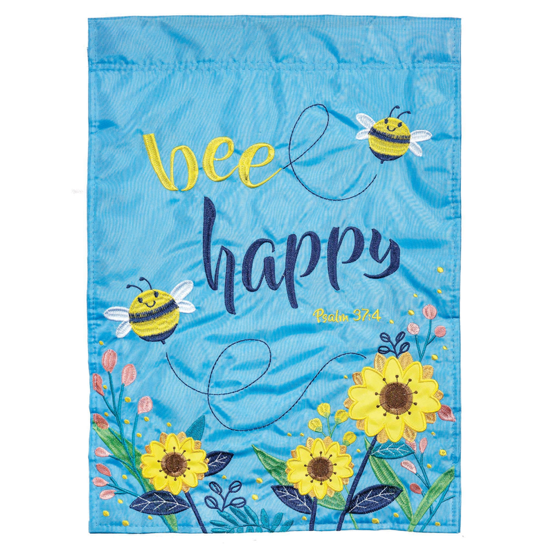 Flag Dapp Bee Happy Ps 37:4 Poly Garden - 1 - Home Decor