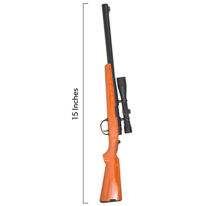 Orange bolt-action rifle BBQ lighter with black barrel and cap