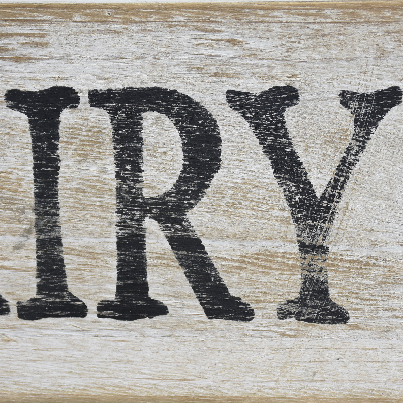Dairy Whitewashed Wood Wall Sign- Rustic Farmhouse Wall Hanging Decor- 10.25 x 1 x 4.5 Inches - Home Decor
