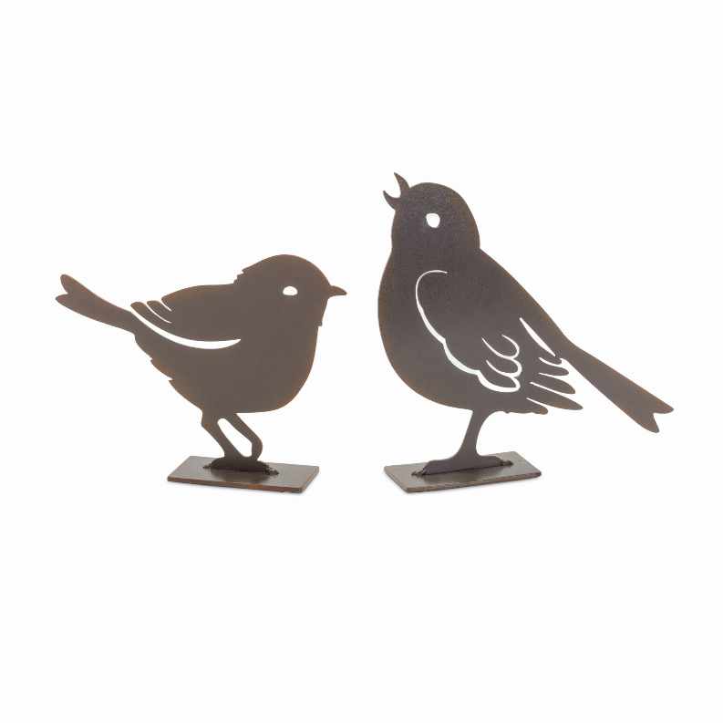 Bird (Set of 4) 4"H, 5.5"H Metal - 1 - Home Decor