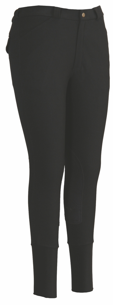 TuffRider men's black breeches with side seam detail and back pocket