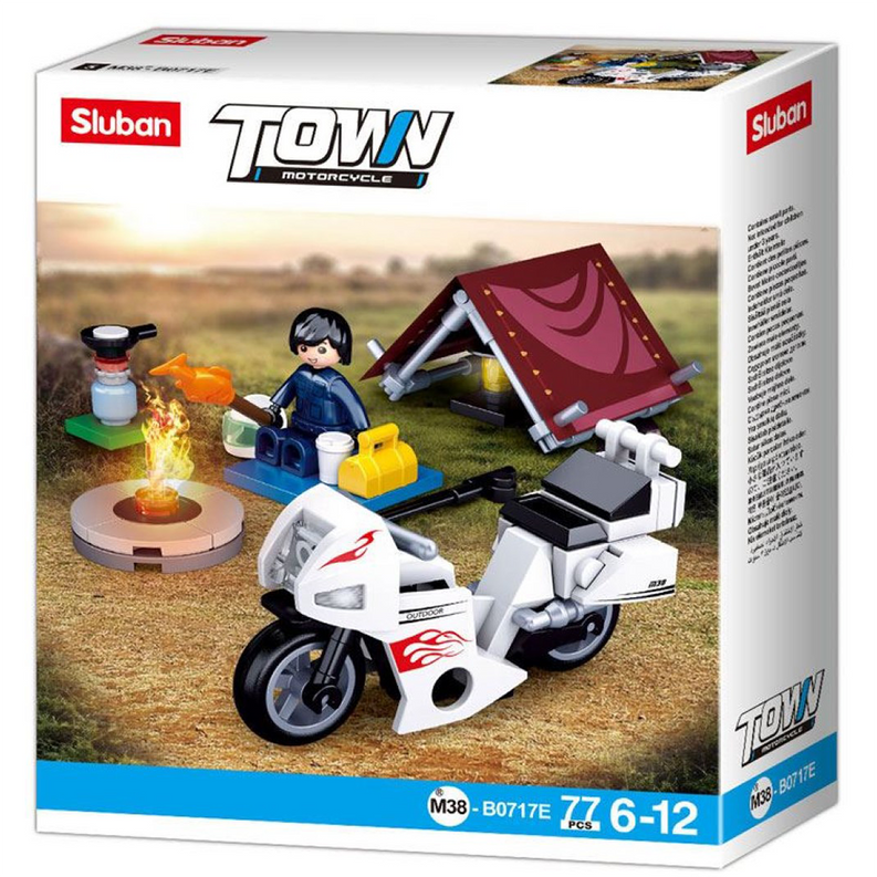 Camping Motorcycle Building Brick Kit (77 pcs) - 1 - Toys