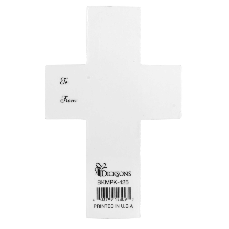 White cross pocket card back with To/From, Dicksons logo, BKMKP-425, printed in USA