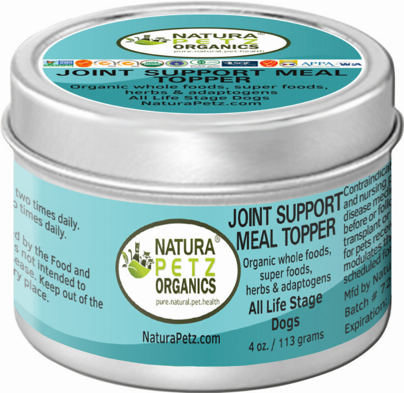 Joint support meal topper tin by Natura Petz Organics, 4 oz (113 g)