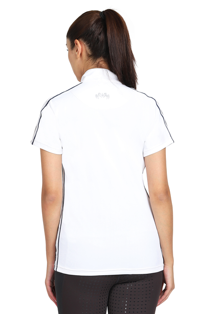 EQUINE COUTURE LADIES ELIANA SHORT SLEEVE SHOW SHIRT - White / 1 / L - Equestrian Apparel