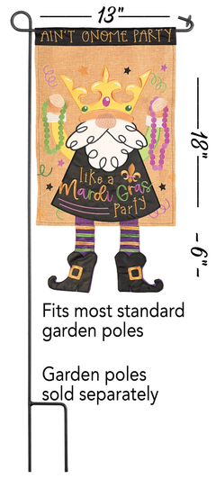 Crazy Leg Mardigras Garden Gnome Polyester - 1 - Home Decor