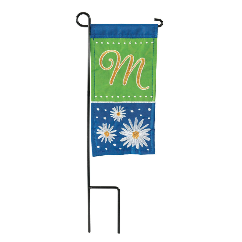 Daisy M Monograme Mini Flag With Stand - Home Decor