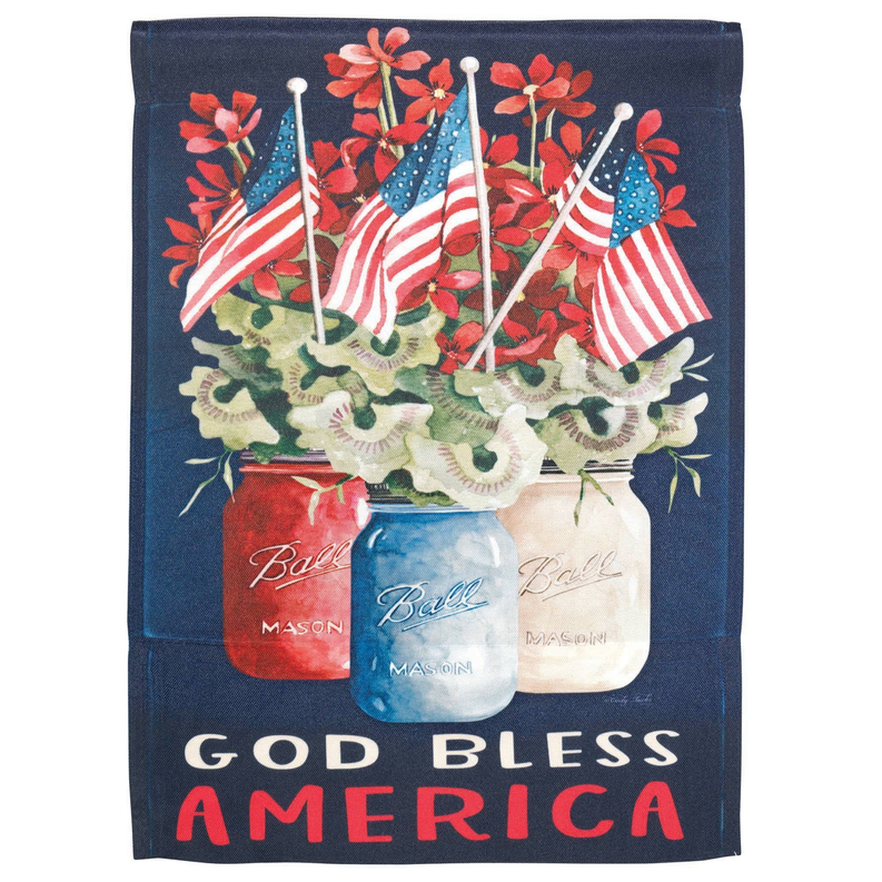 Flag God Bless America Jars - 1 / 13x18 - Home Decor