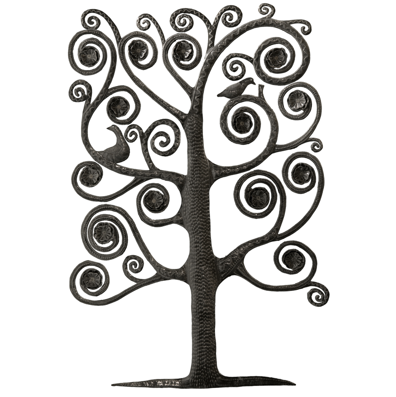 Curly Tree with 3D Blooms - Recycled Steel / 1 - Home Decor