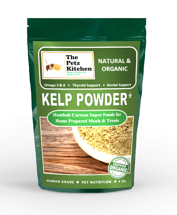 The Petz Kitchen natural organic kelp powder, 4 oz pouch for pet nutrition