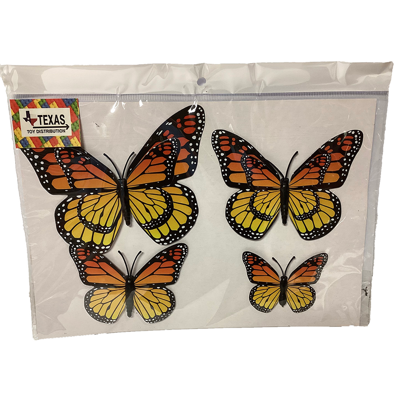 Monarch butterfly hair clip set of 4 in clear peggable bag
