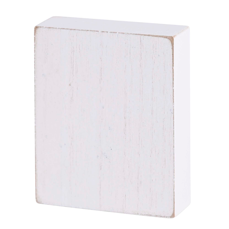 White tabletop decorative plaque, blank face, distressed finish, 3x4 size