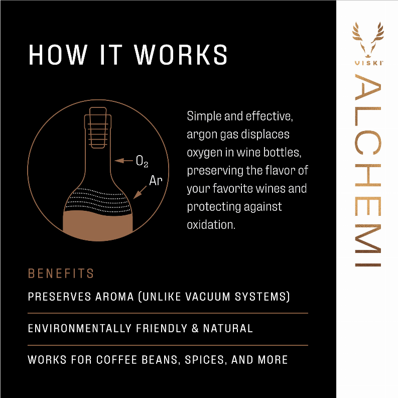 Alchemi Natural Argon Wine Preserver by Viski - 1 - Home Decor