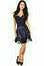 Purple lace corset dress, sleeveless fit-and-flare with lace-trim hem
