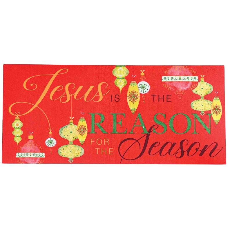 Doormat Insert Jesus Is Reason Whimsical - Red/Yellow/Green / 1 - Religious Jewelry