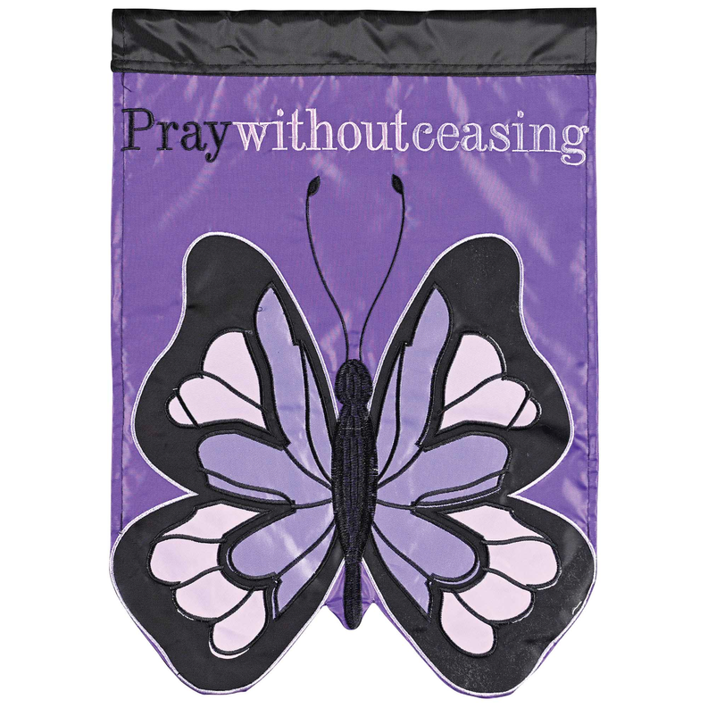 Flag Butterfly Pray Without 13x18 - Purple / 1 - Religious Jewelry