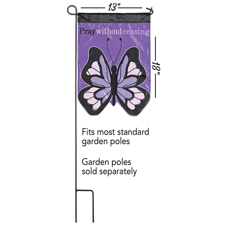 Flag Butterfly Pray Without 13x18 - Purple / 1 - Religious Jewelry
