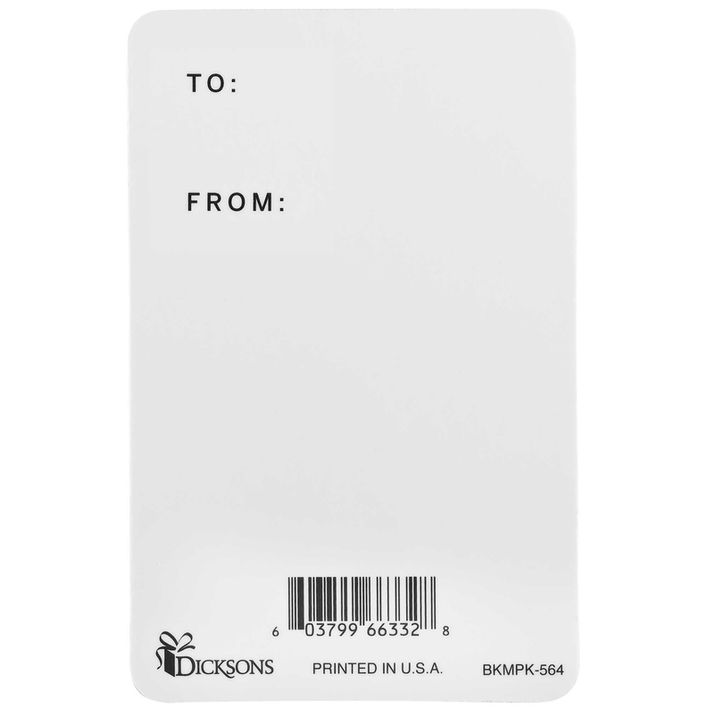 White pocket card back with To/From fields, barcode, and Dicksons printed details