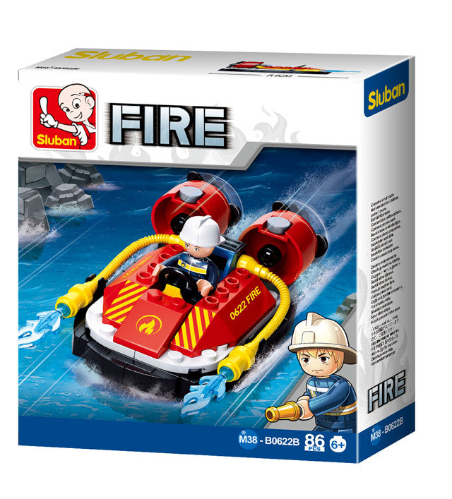 Fire Fighting 4-in-1 Building Brick Display Set - 1 - Toys