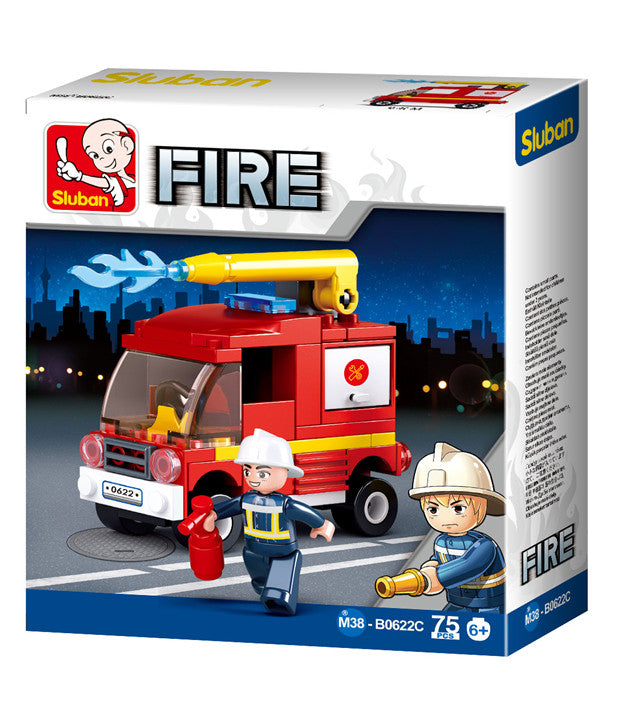 Fire Fighting 4-in-1 Building Brick Display Set - 1 - Toys