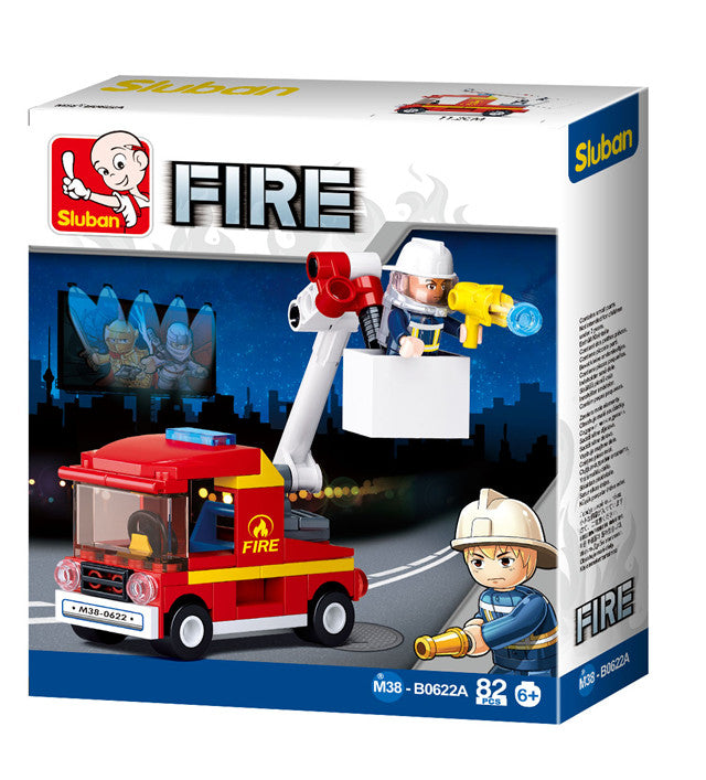 Fire Fighting 4-in-1 Building Brick Display Set - 1 - Toys
