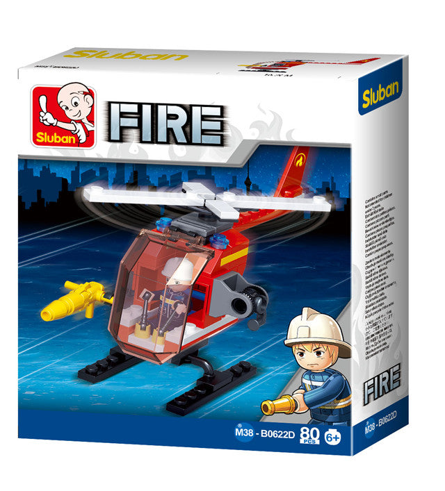 Fire Fighting 4-in-1 Building Brick Display Set - 1 - Toys
