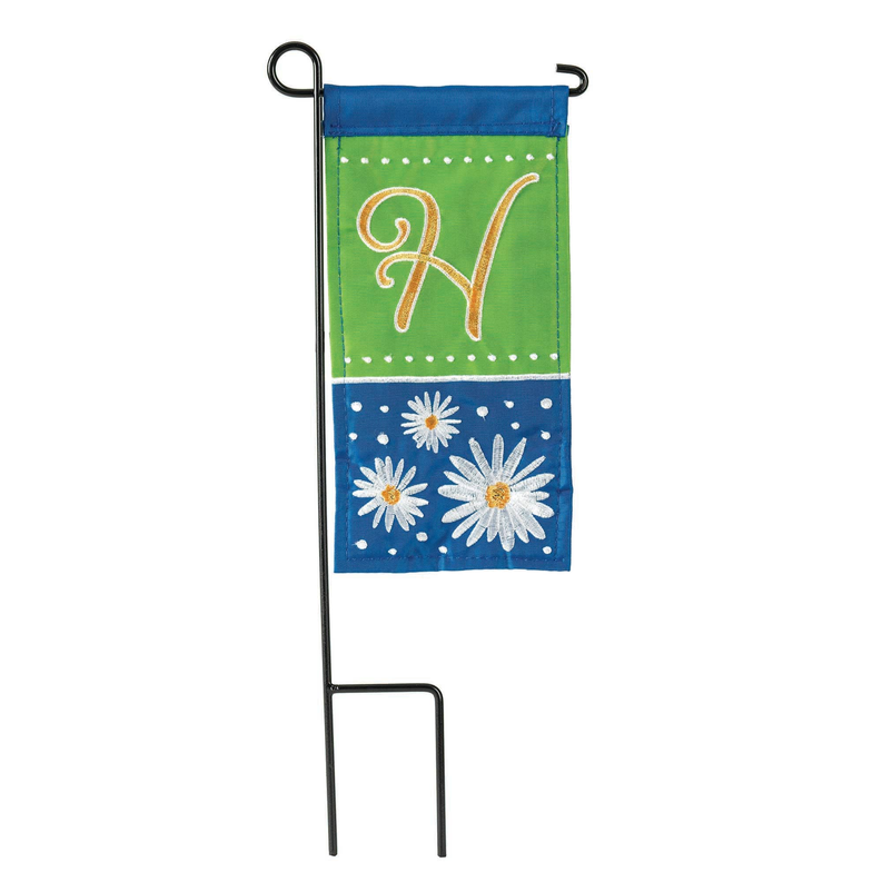 Daisy H Monogram Mini Flag With Stand - 1 - Home Decor