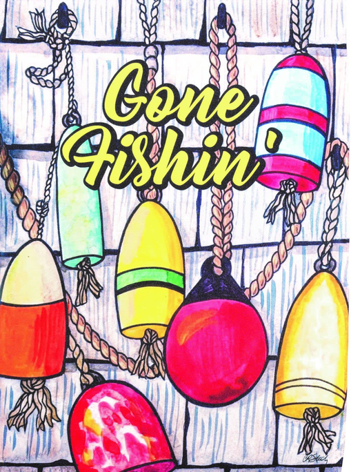 Flag Nautical Gone Fishin - 1 / 30x44 - Home Decor