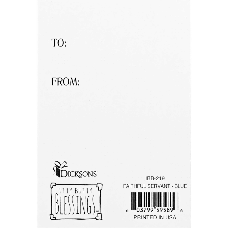 Greeting card back with To/From lines, Dicksons name, barcode, and 'Printed in USA'