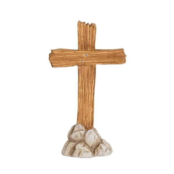 Resin graduation cross figurine with base rocks