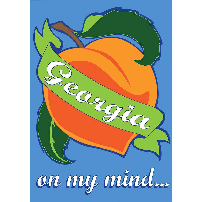 Georgia garden graphic with orange heart, 'Georgia' and 'on my mind' lettering