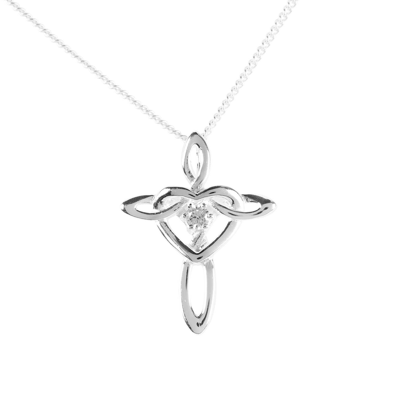 CROSS MY HEART MOBIUS CROSS 18" CHAIN - 1 - Religious Jewelry