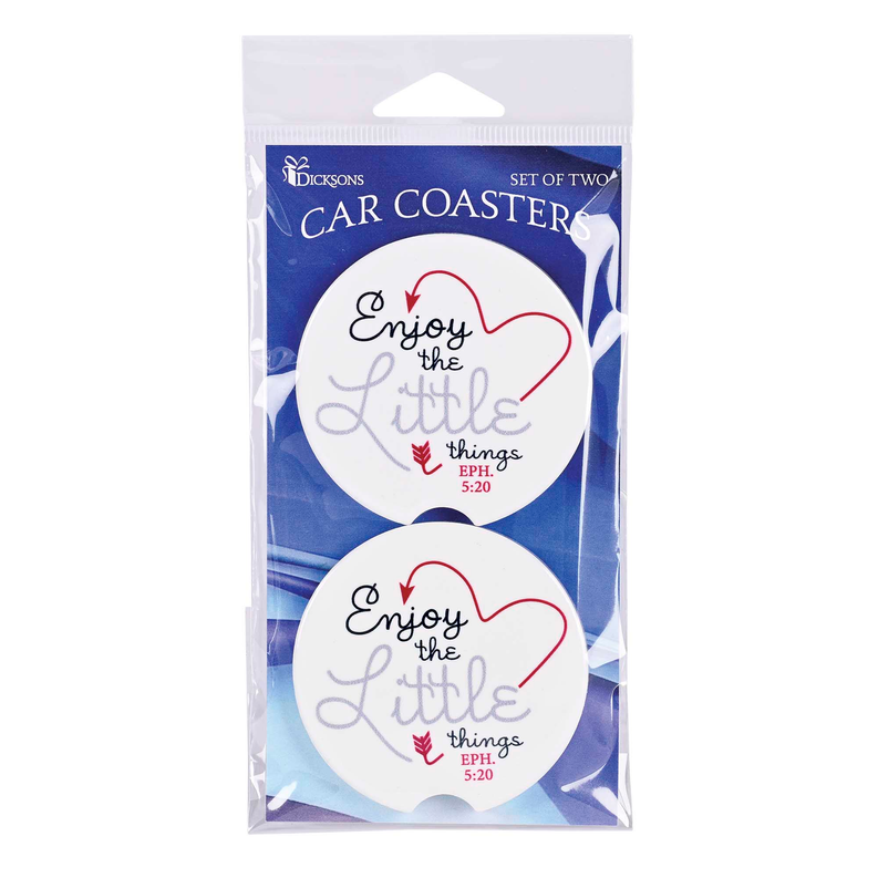 Car Coasters Enjoy Little Things 2 Pk - 1 - Religious Jewelry