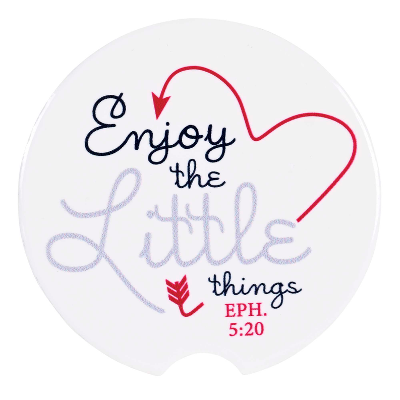 Car Coasters Enjoy Little Things 2 Pk - 1 - Religious Jewelry